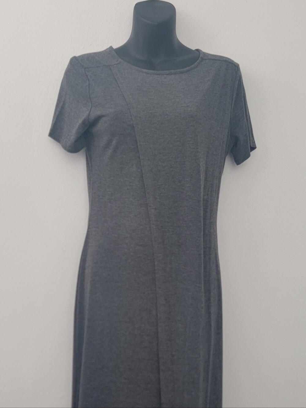 Classic Short-Sleeve Dark Gray Maxi Dress!!!